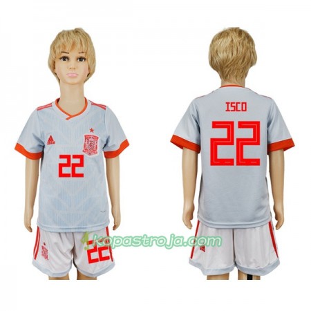 Billiga Fotbollströjor Spanien Isco 22 Barn VM 2018 Borta tröja